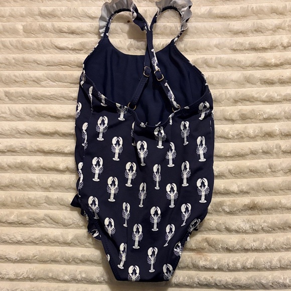 🚨Vineyard Vines🚨 Navy Lobster Print Kids Swim One Piece - Picture 3 of 4